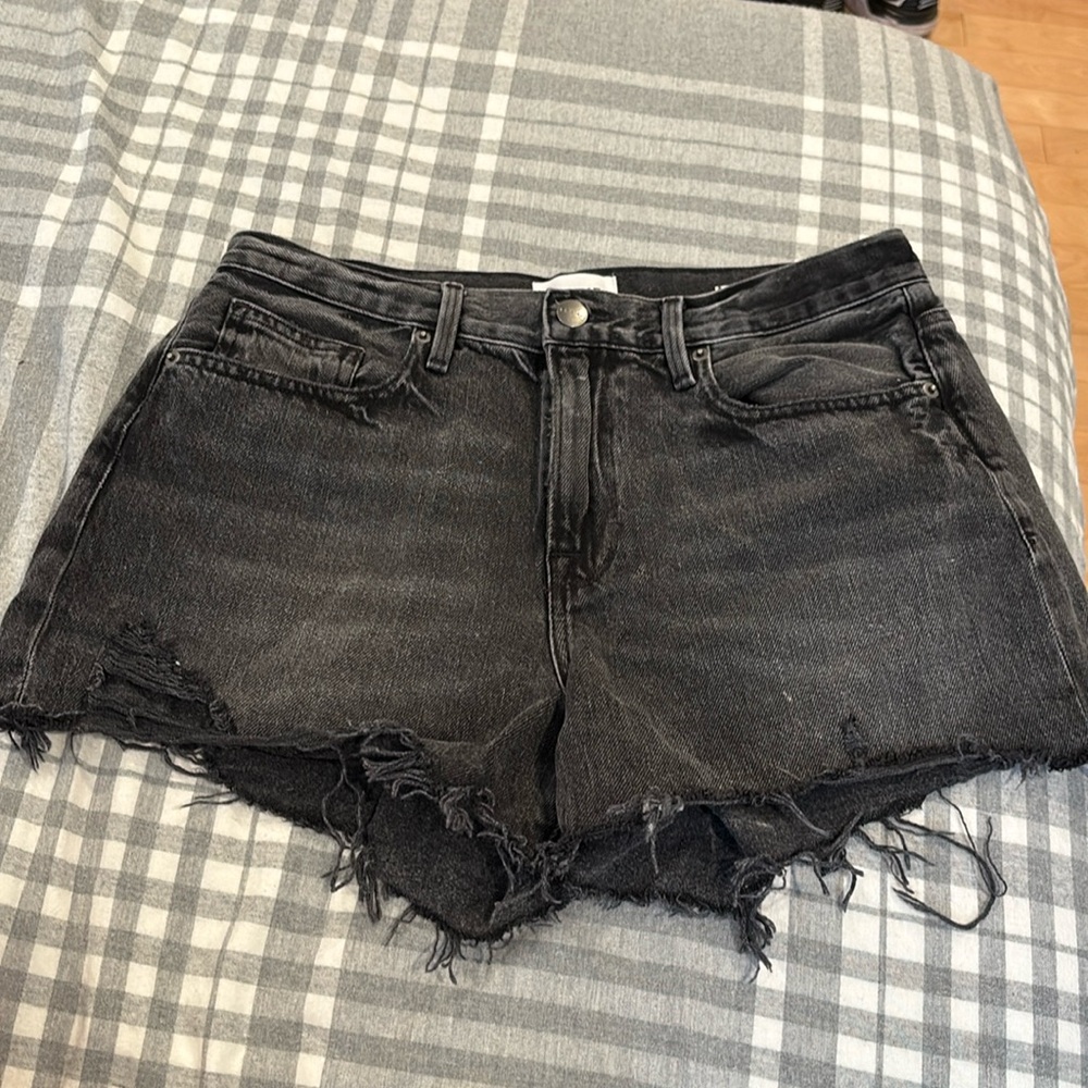 Women’s black denim shorts by frame size 29.